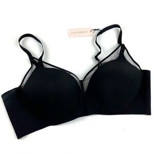 New Understance Wireless Demi Cup Black Padded Bra size 36B